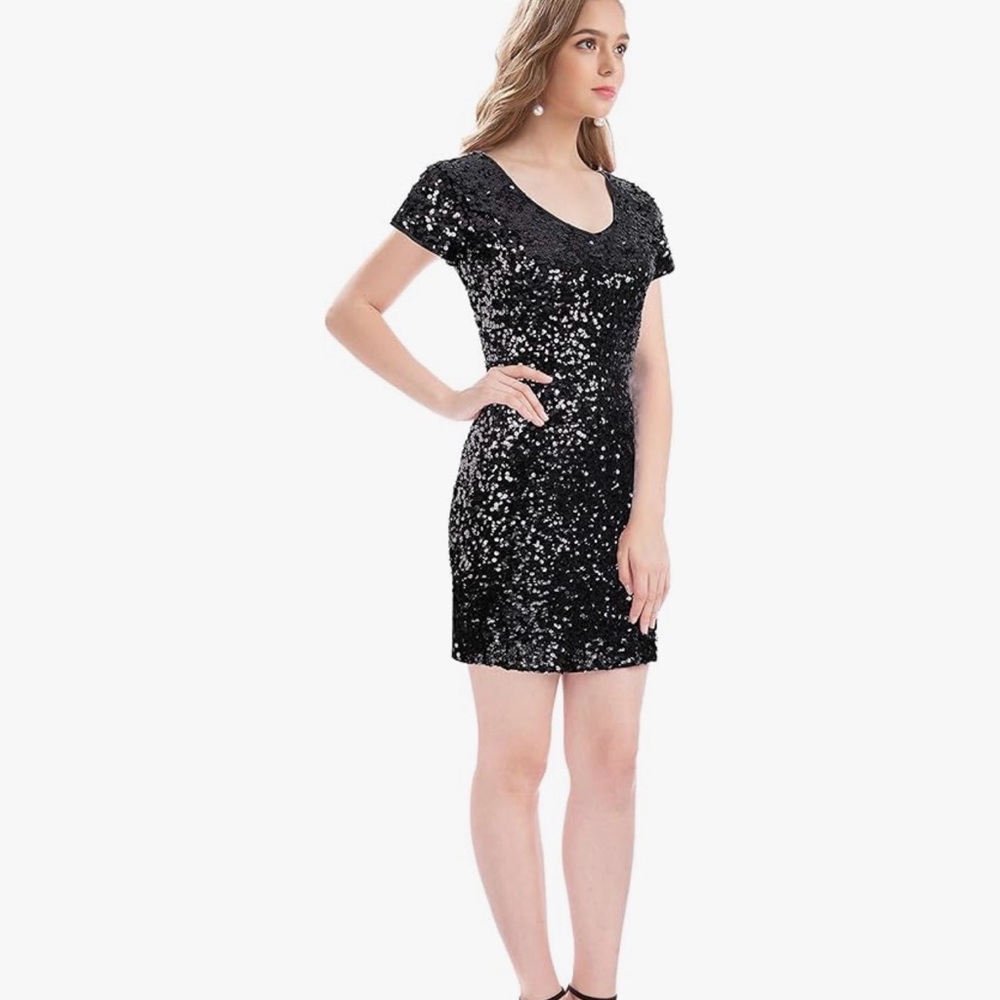 Elegant Black Sequin Dress